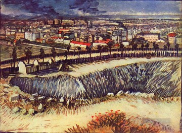  Montmartre Oil Painting - Outskirts of Paris near Montmartre Vincent van Gogh scenery